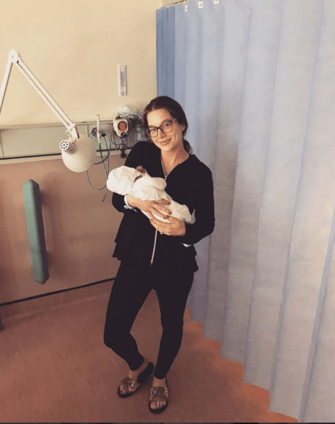  Helen proudly showed off her new daughter after having a water birth in Scotland