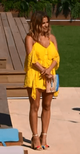 Caroline Flack looked stunning in a yellow dress