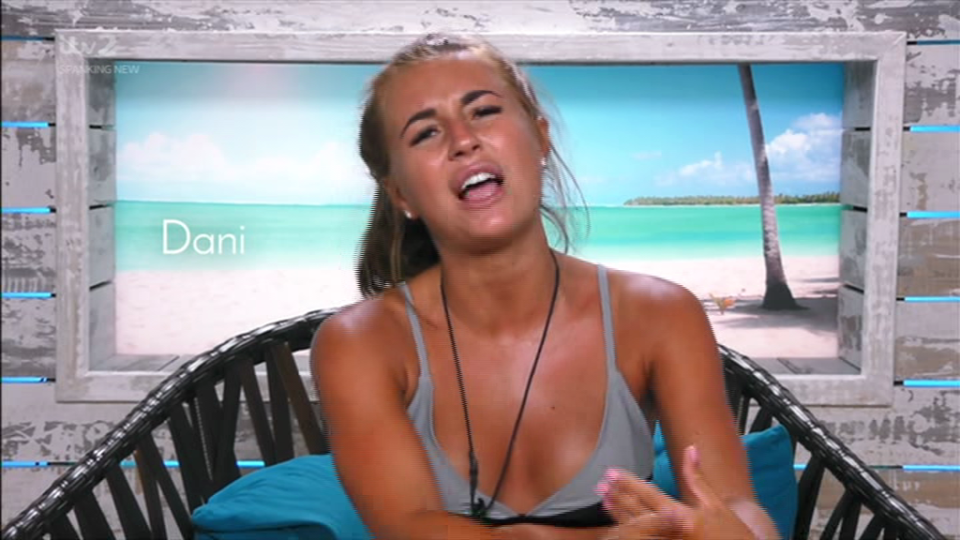  Dani let rip in the Beach Hut and said cheating is never acceptable under any circumstances