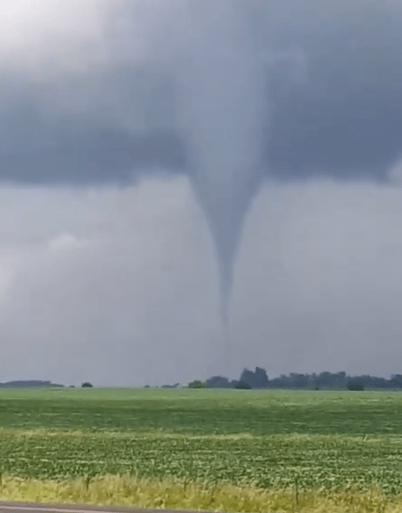  Iowa resident T.J. Phillips filmed the tornado approaching his town