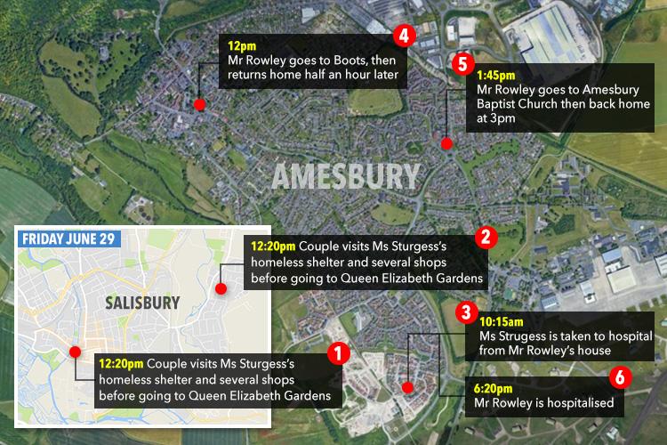 Police released a timeline of the poisoned Salisbury couple’s final movements as they attempt to find the source of the Novichok