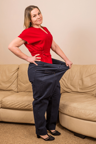  Sarah has slimmed down from a size 26 to a size 10 since ditching her daily soft drinks