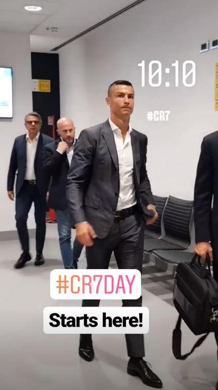  Cristiano Ronaldo is shown around the bowels of the Allianz Stadium after arriving for his medical