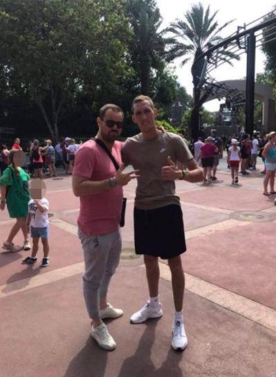  The actor has been snapping selfies with loads of fans at the parks