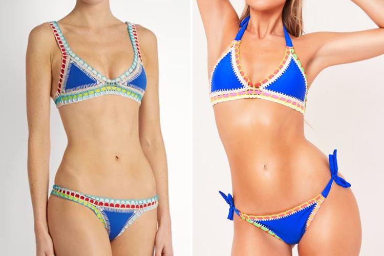  One of these electric blue bikinis is £260, and the other is £18 - but can you tell which is which?