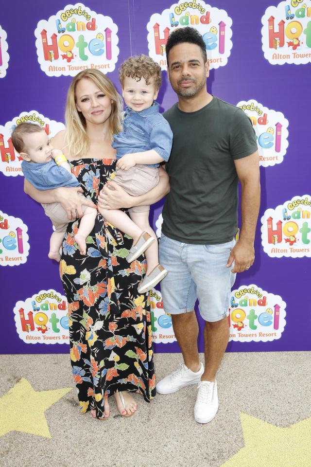  Kimberley Walsh with her husband and sons Bobby, who turns four in September, and Cole, 19 months