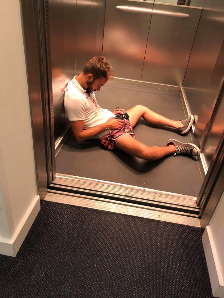  Jack enjoyed the football so much on Tuesday that he fell asleep in a lift