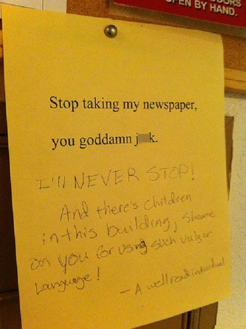  Passive aggression takes an educated turn