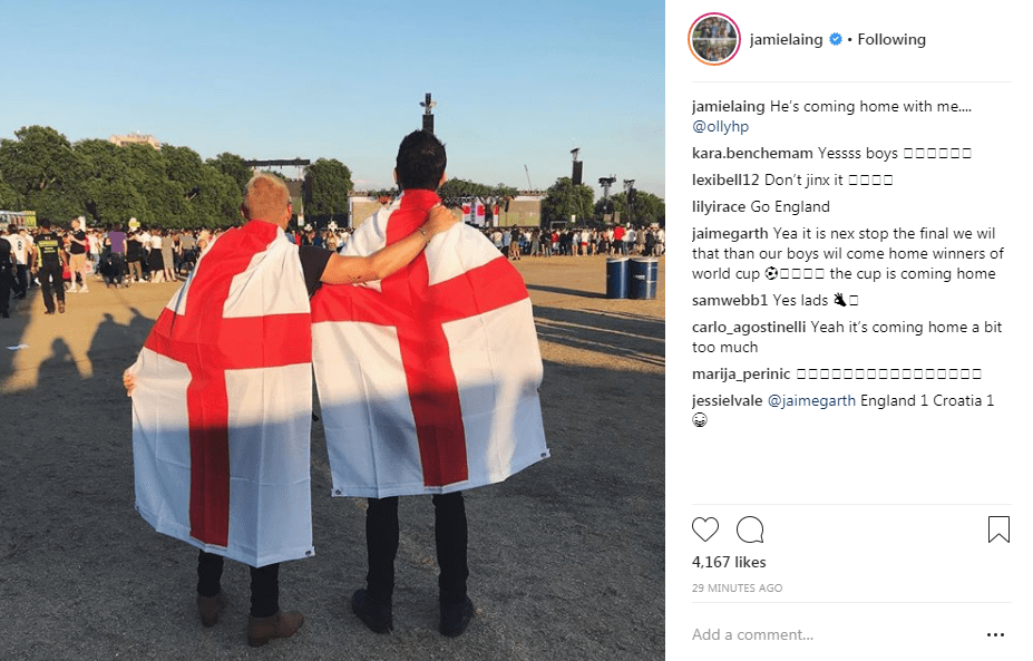  Jamie Laing went to Hyde park to watch the game