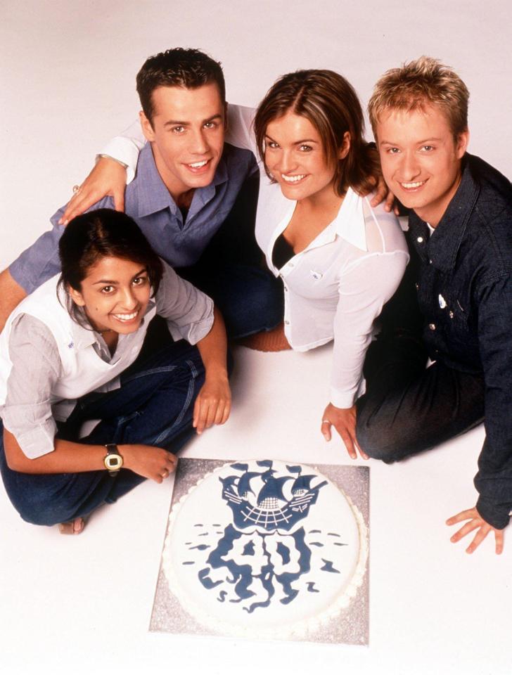  Bacon on Blue Peter with fellow presenters Konnie Huq, Katy Hill and Stuart Mills