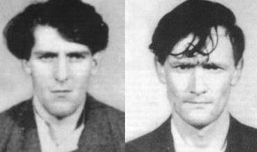 The last people to be hanged in Britain, Peter Allen, left, and Gwynne Evans