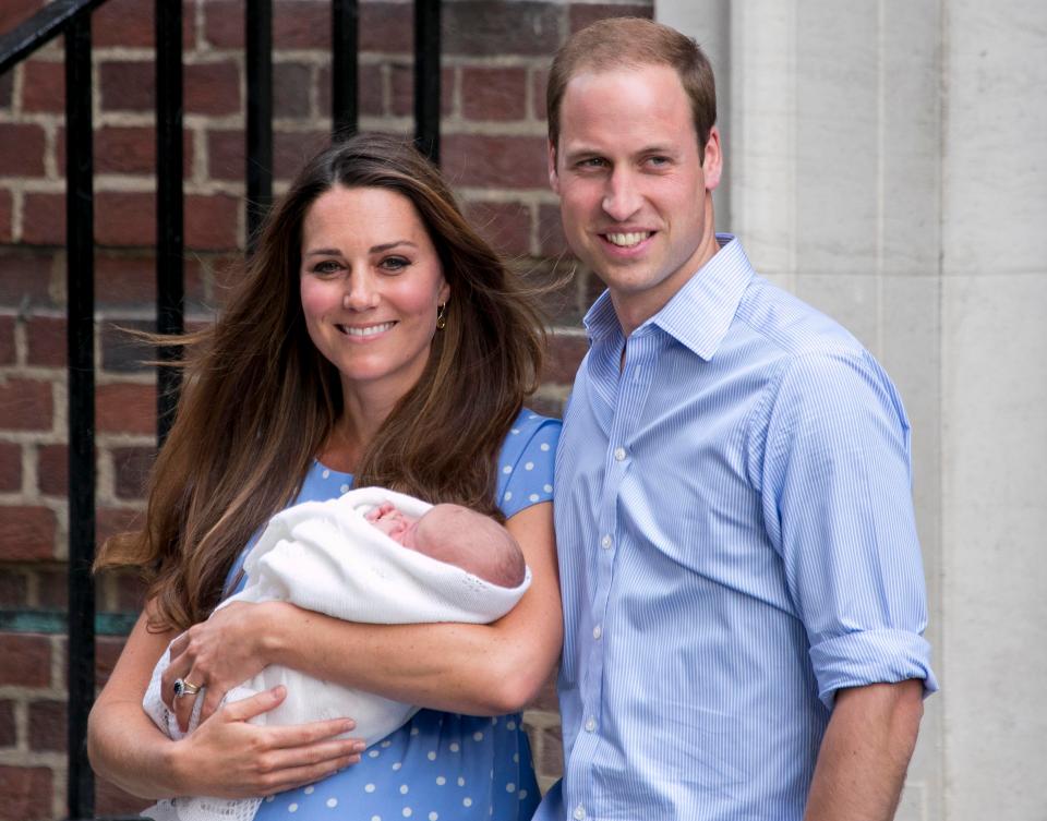  A King is born... Prince William and Kate Middleton with their newborn son at the Lindo Wing of St Mary's Hospital on July 22, 2013