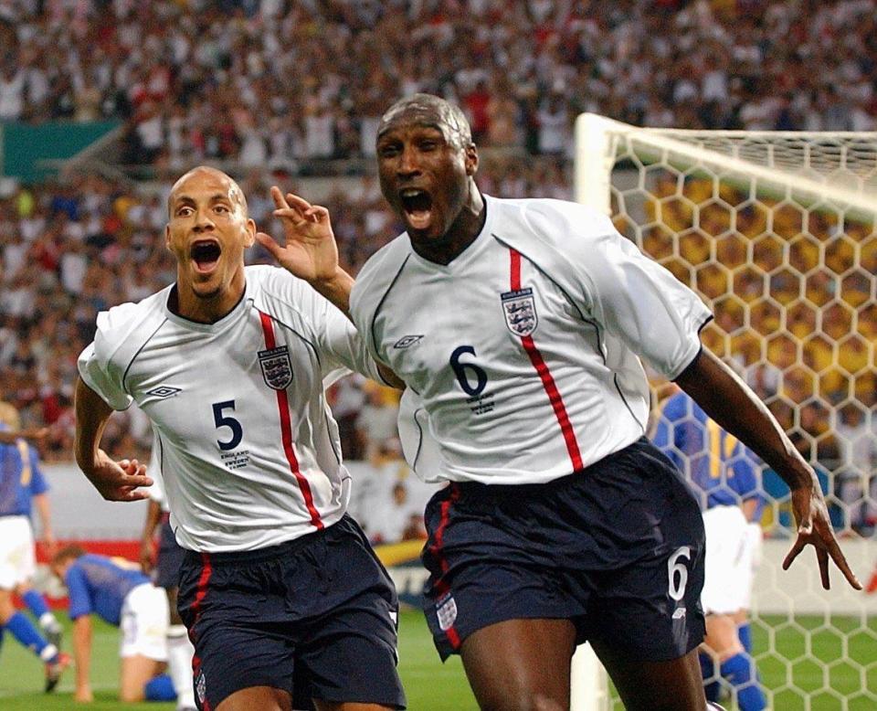  Sol Campbell netted against the Swedes in 2002