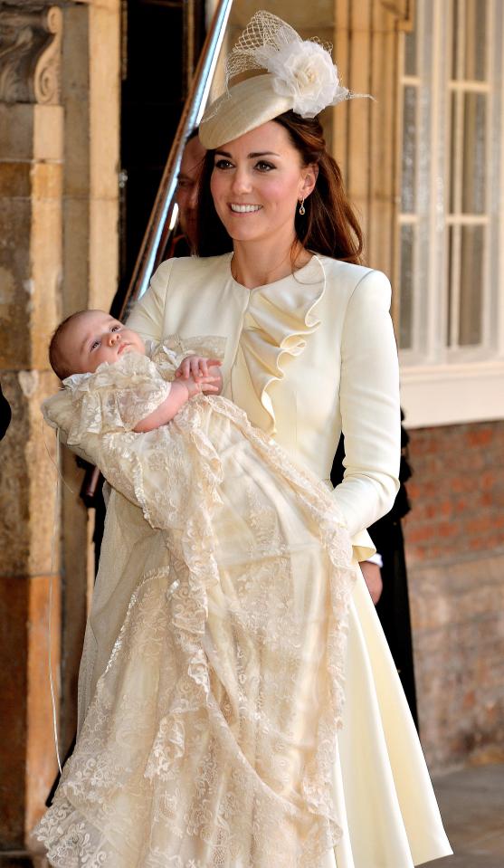  Prince George in his traditional christening gown in October 2013