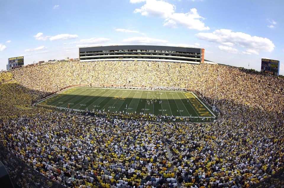  Manchester United take on Liverpool this month at 107,000 capacity Michigan stadium