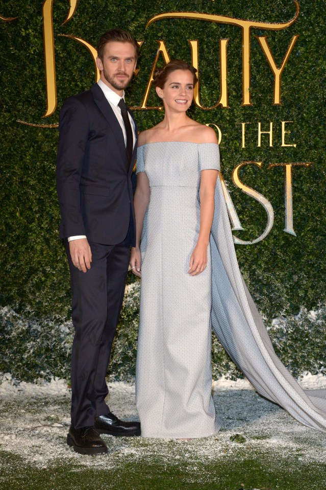 Emma Watson and Dan Stevens at the London premiere in February 2017