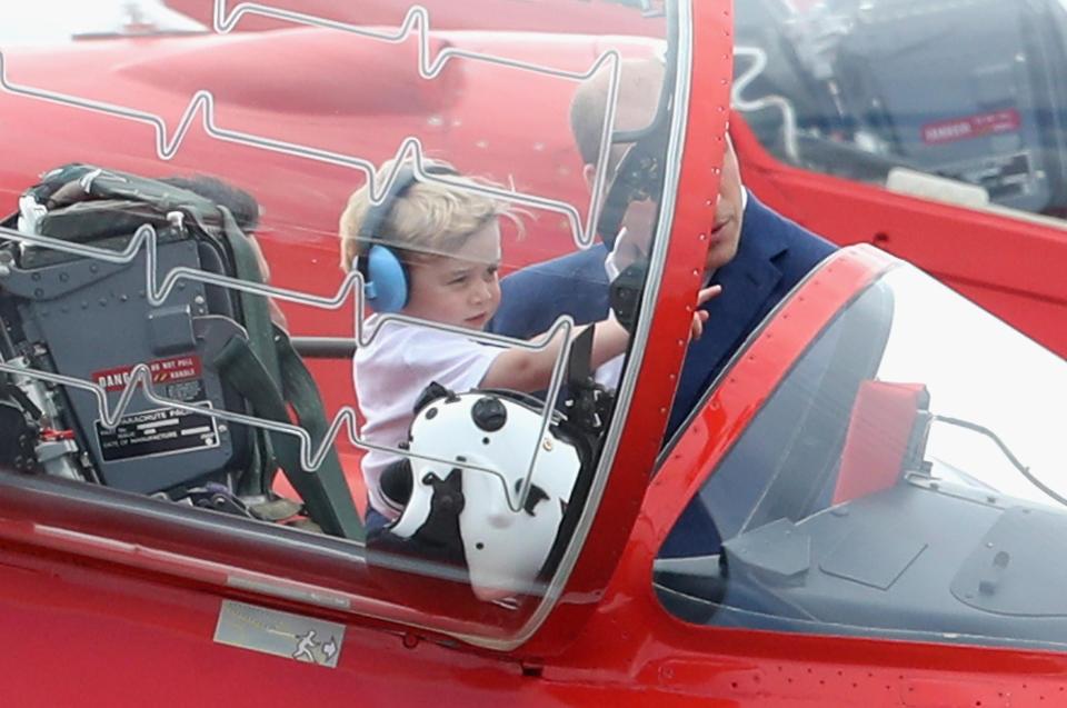  Just like his father, Prince George is already showing an interest in planes