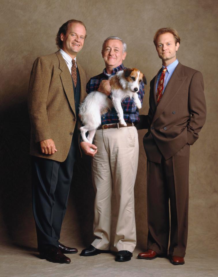  Grammer with the late John Mahoney and David Hyde Pierce as Frasier, dad Martin and brother Niles