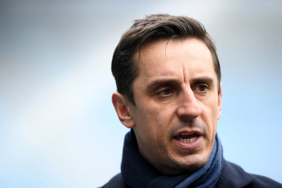  Gary Neville has been embroiled in a Twitter row over the signing of Adam Rooney