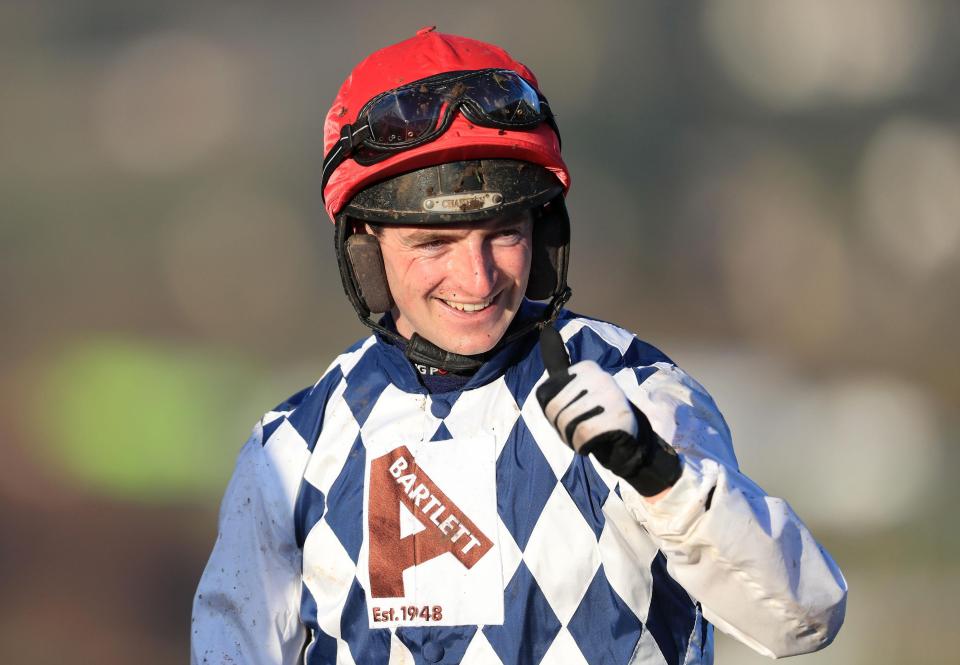  Mullins, here celebrating after winning at the Cheltenham Festival, broke the amateur record on Sunday evening