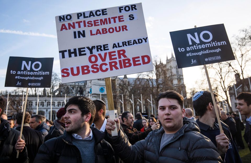  Mr Corbyn has been faced with protests against his stance on anti-Semitism