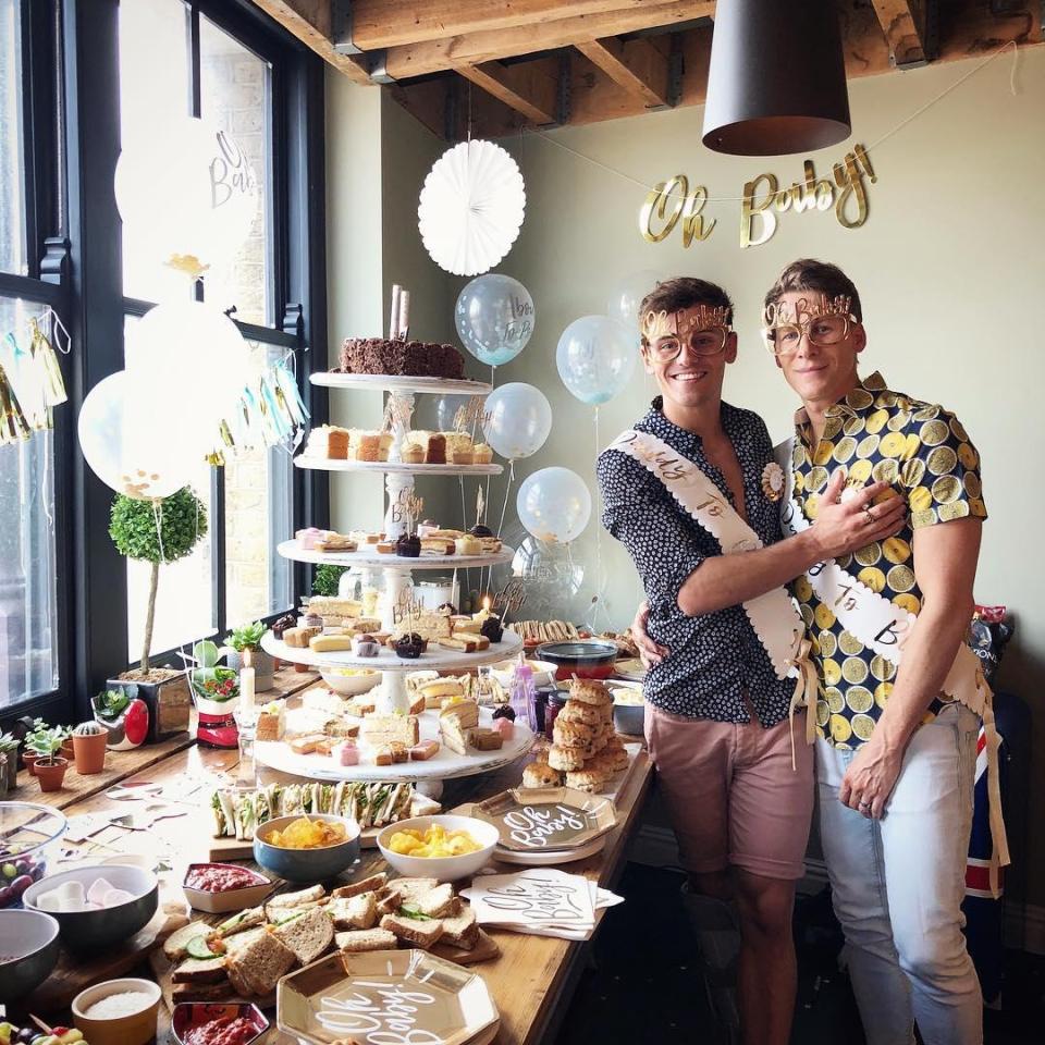  The couple uploaded fun snaps from the babyshower