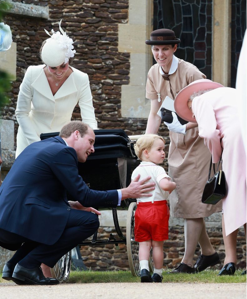  A tender moment with great-grandmother the Queen at Charlotte's christening