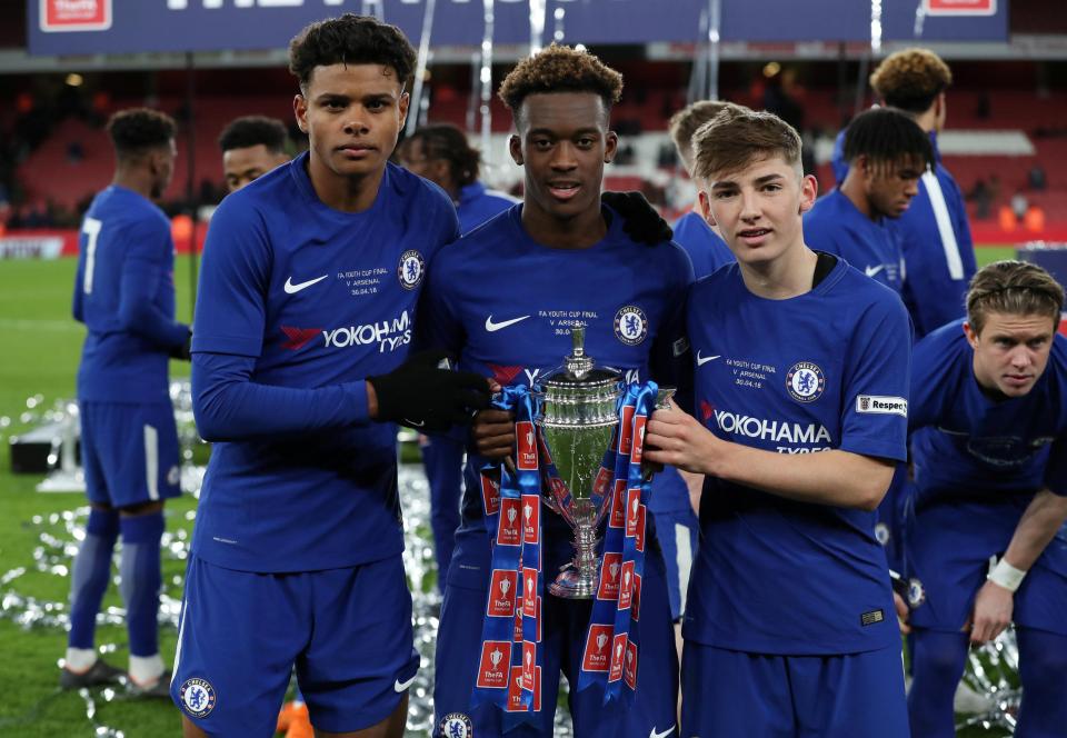  Gilmour, right, won the quadruple with the dominant Chelsea Under-18s last season