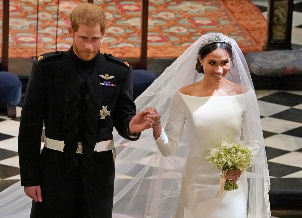  Prince Harry and Meghan on their wedding day in May