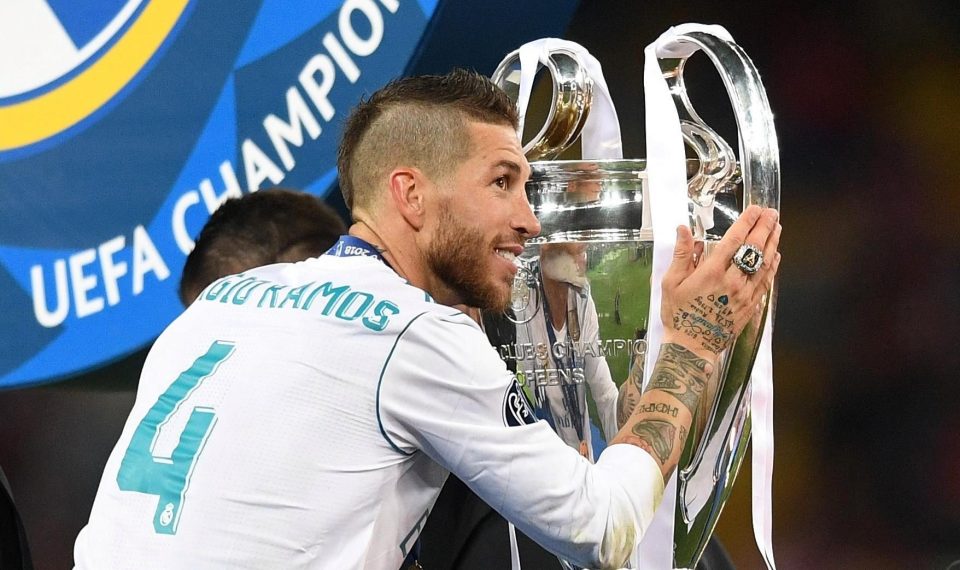  Ramos celebrated lifting the Champions League trophy with Real Madrid in May