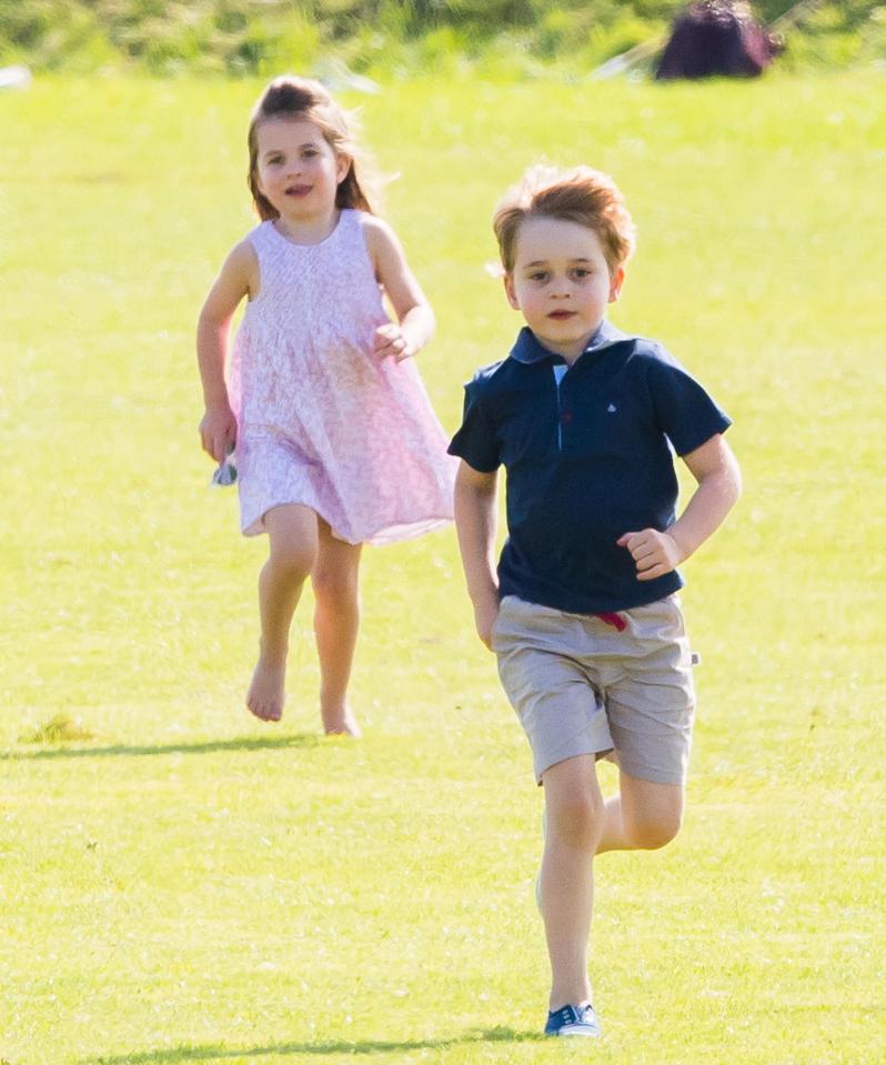  Prince George and his sister Charlotte enjoy a relaxed family day out after the Trooping the Colour