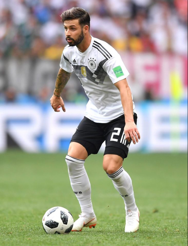  The left-back represented Germany at the World Cup in Russia