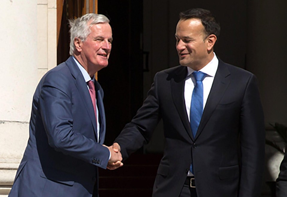 Simon Coveney, right, said EU negotiator Michel Barnier will find it difficult to accept the PMs plan