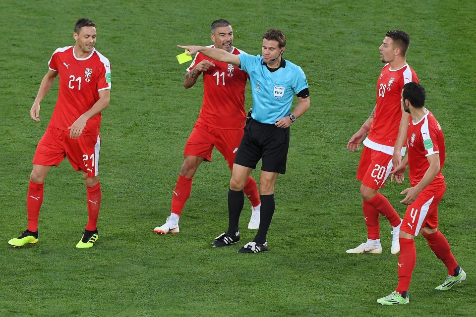 Serbia went out at the group stage and accused Brych of being biased against their team