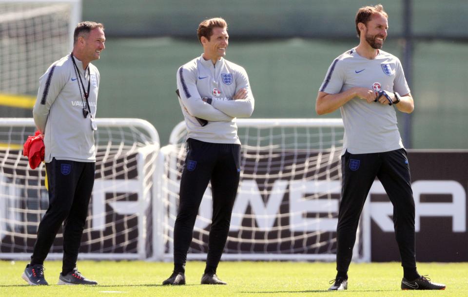  Southgate has secret weapons in No 2 Steve Holland, left, and strikers coach Allan Russell, centre