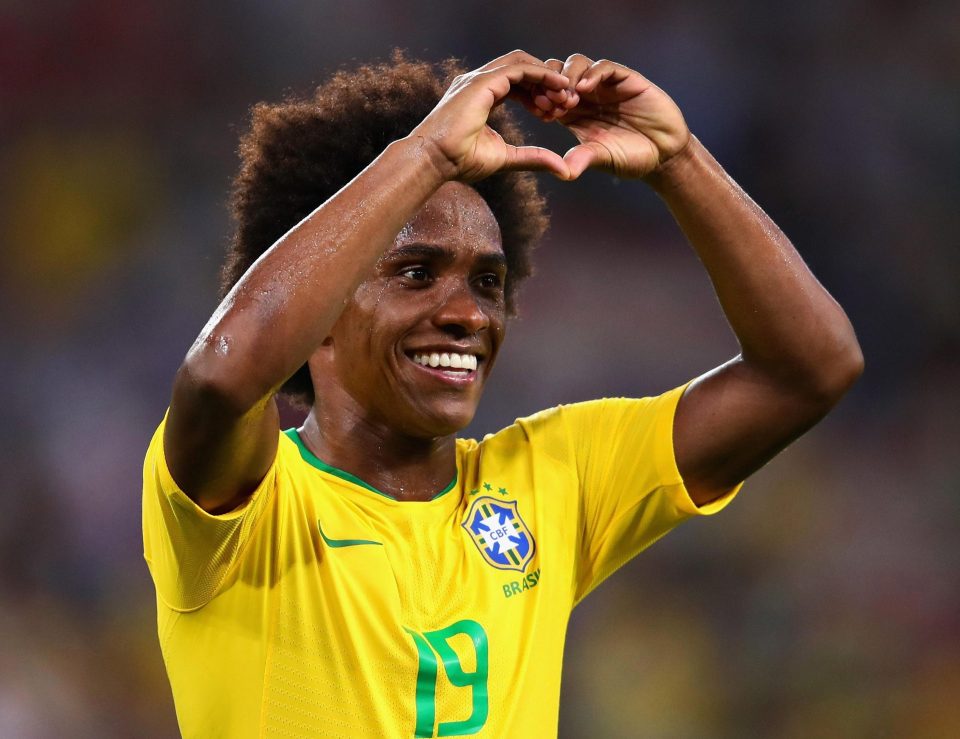  Willian did it after scoring against Serbia in the group stage