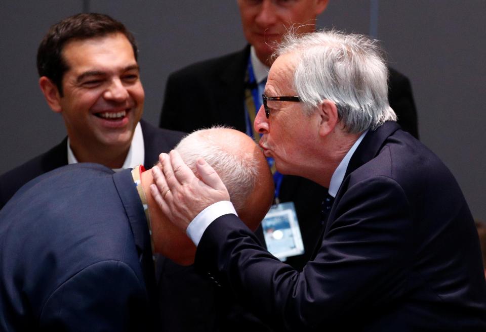  Mr Juncker with Belgian PM Charles Michel