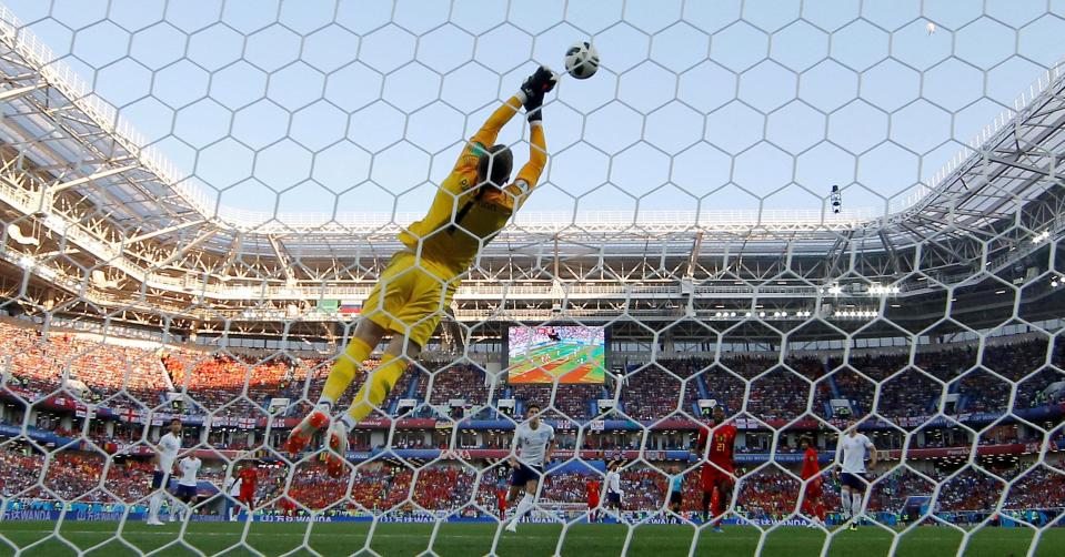  Jordan Pickford was unable to keep out Adnan Januzaj's effort against Belgium