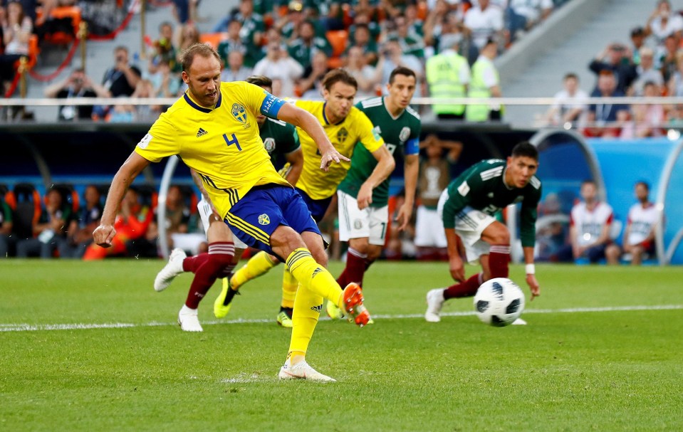 Sweden captain Andreas Granqvist has been lethal from the penalty spot, netting twice during the group stages