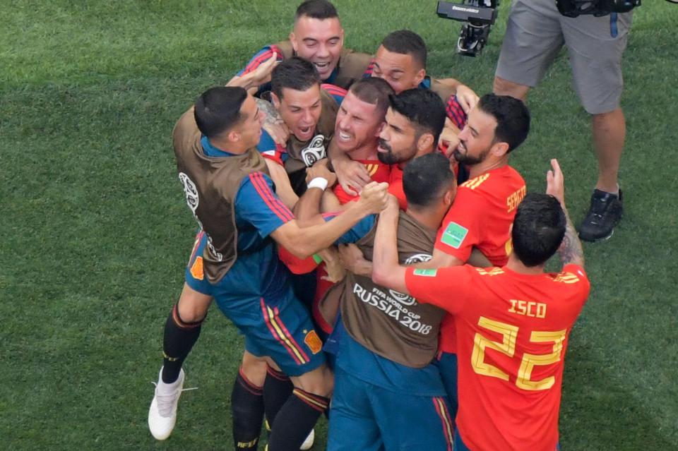  Spain celebrated in numbers after taking an early lead against Russia