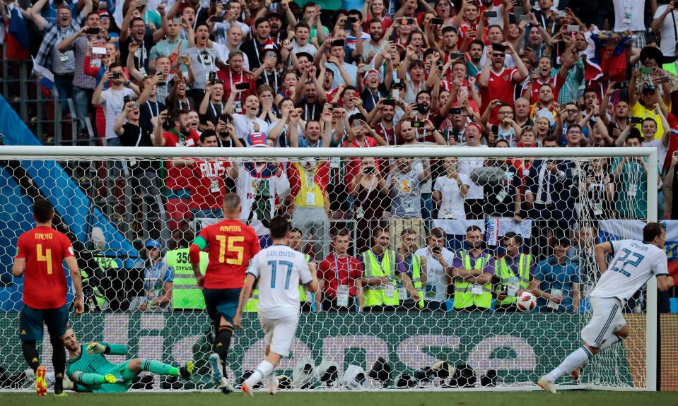  Dzyuba scored from the spot in normal time - Russia's only shot on target in 120 minutes