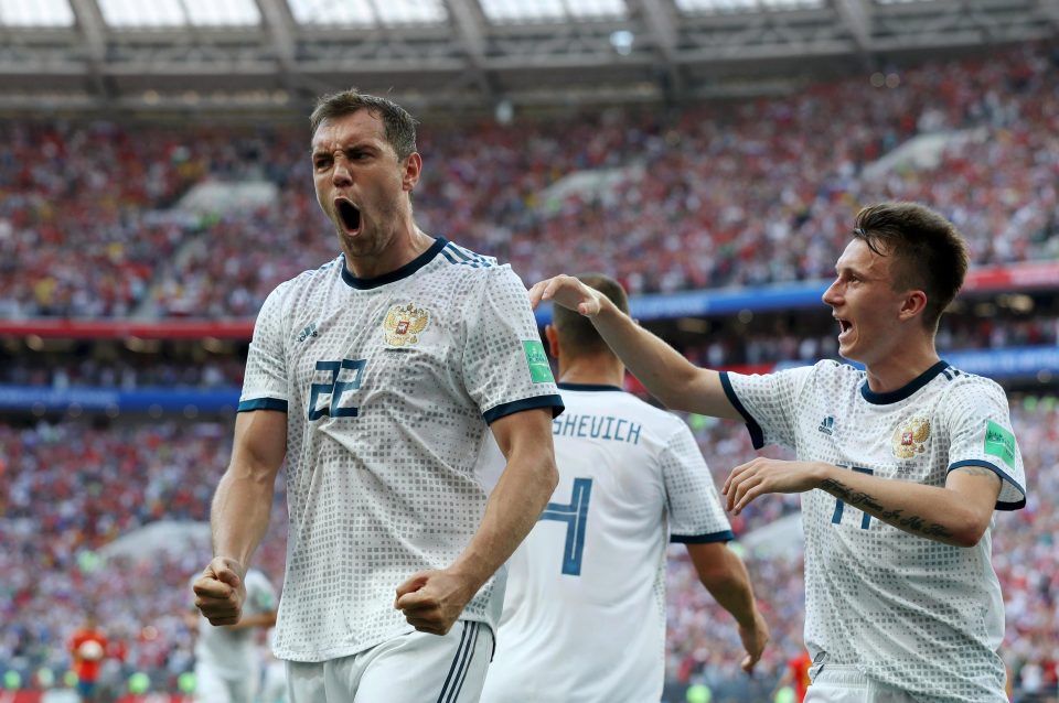  Russia celebrated wildly after Artem Dzyuba equalised against Spain