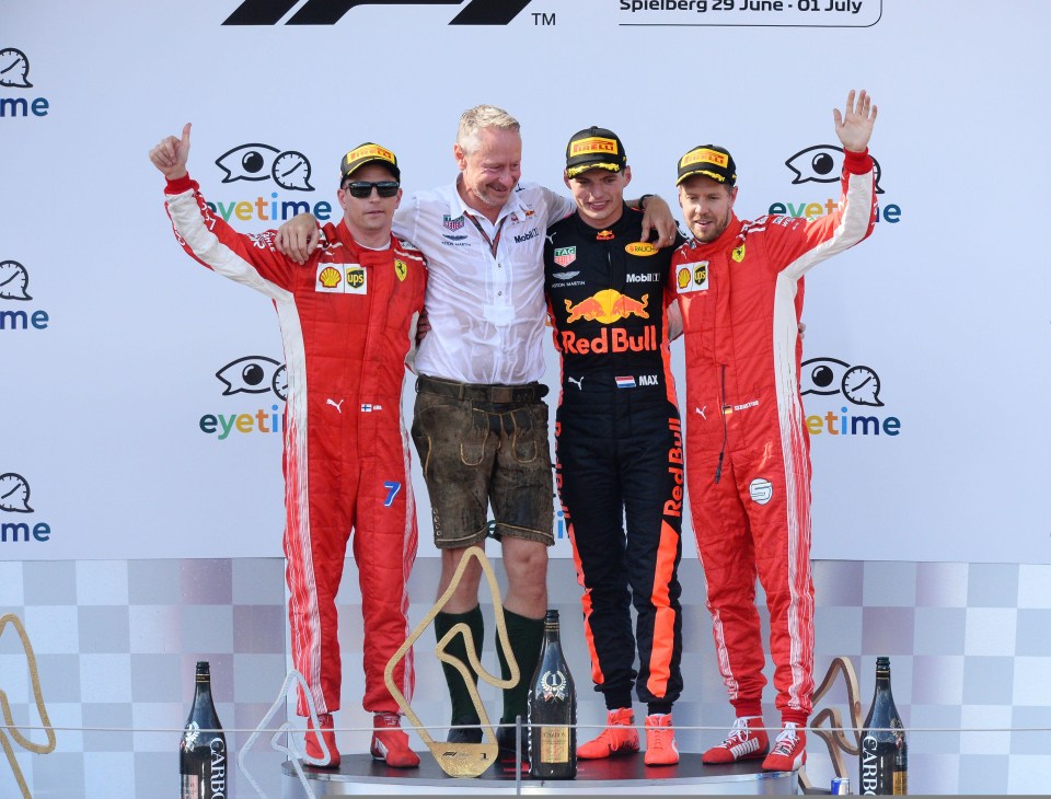 Ferrari secured second and third to take the lead in the constructors’ championship after both Mercedes retired during the race