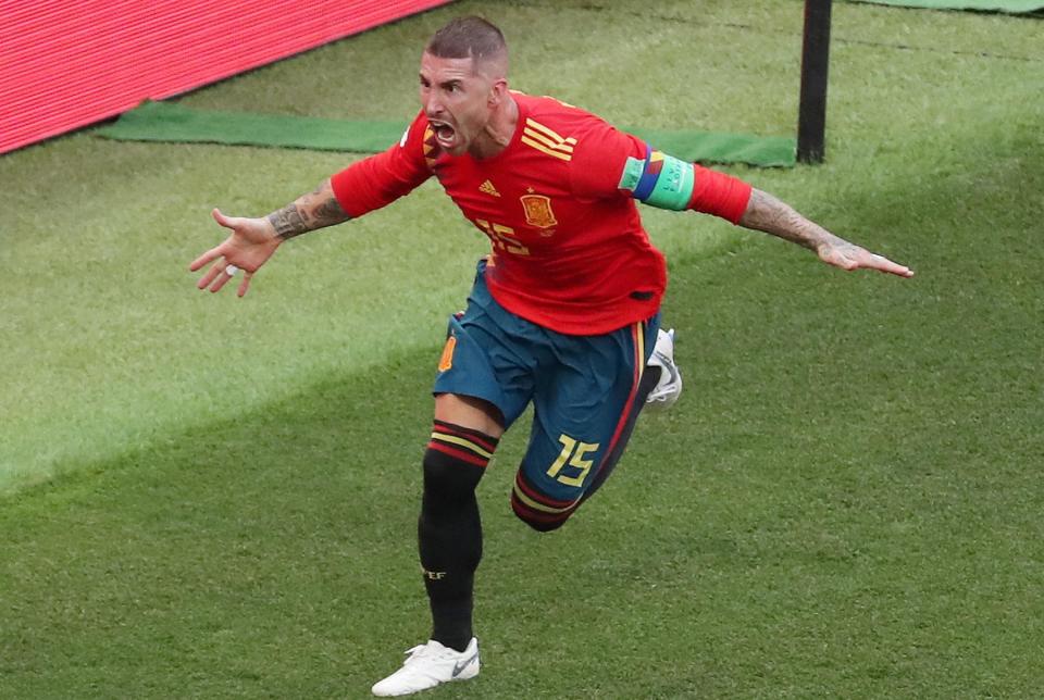  Ramos was trolled for celebrating Spain's opening goal against Russia - because it was an own goal