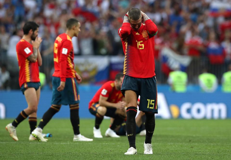  Spain were utterly distraught after another major tournament failure