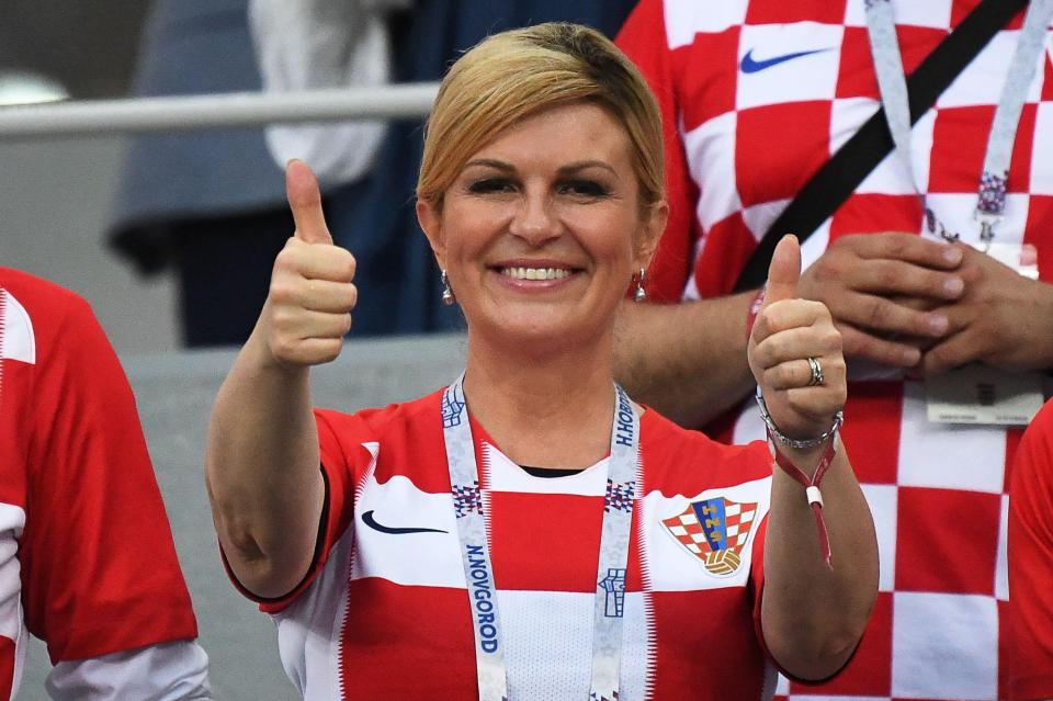  Kolinda Grabar-Kitarovic has been supporting her country in Russia throughout the knockout stages