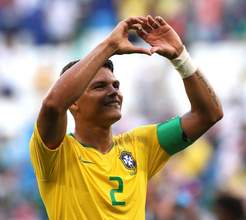  The celebration proved massively popular in the Brazil squad - Thiago Silva doing it after the last-16 win against Mexico