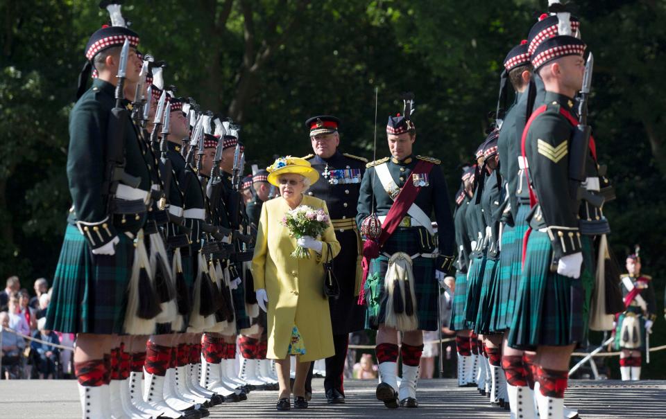  A guard of honour at the palace was formed by several different companies