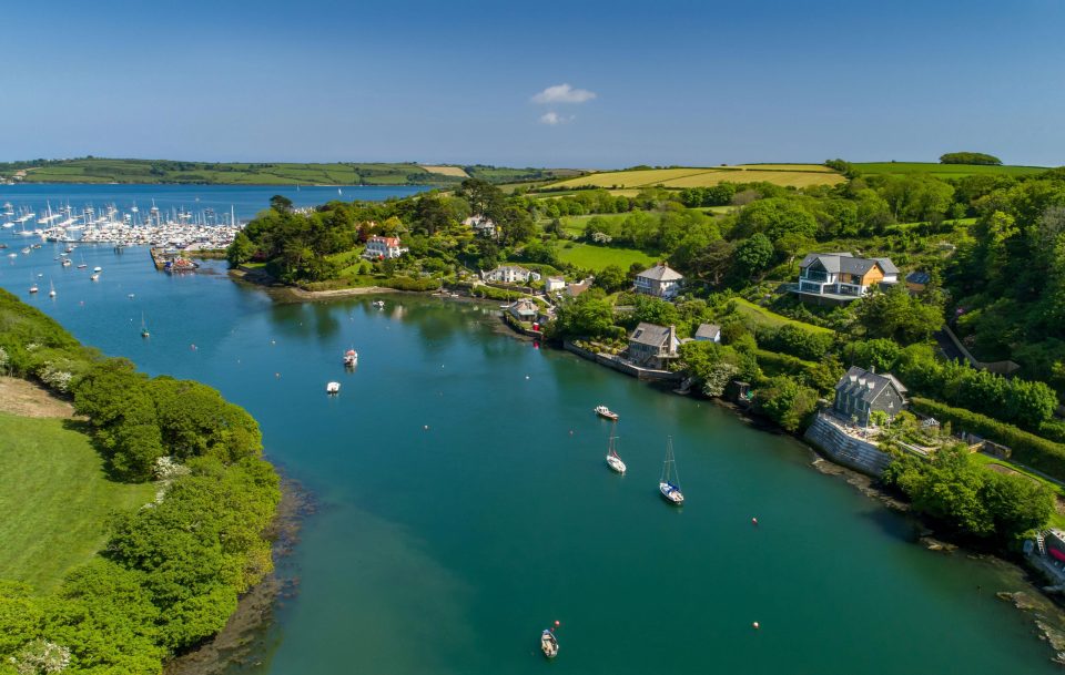  Mylor Creek opens out to Falmouth Harbour where Sir Ben Ainslie learned to sail