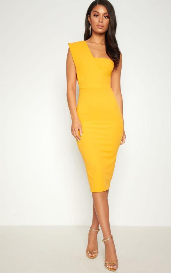  This sunny yellow dress is also a shout